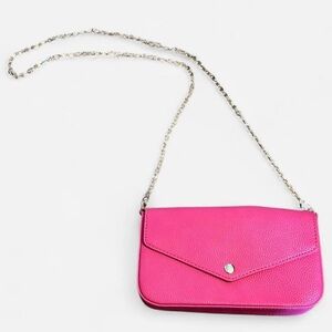 Pink Leather Chain Shoulder Bag x